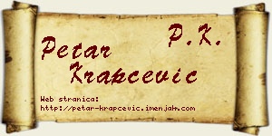 Petar Krapčević vizit kartica